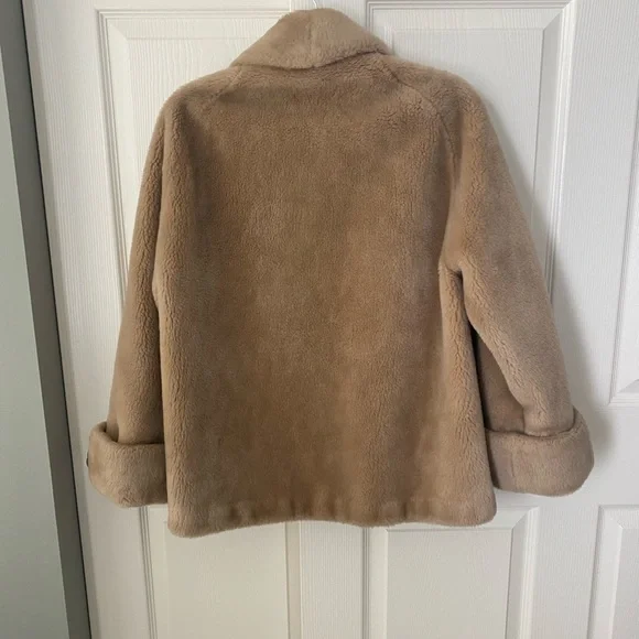 Betty Rose by Glenara Glenoit Vintage Faux Fur Tan Beige Coat Jacket S/M - Picture 6 of 13
